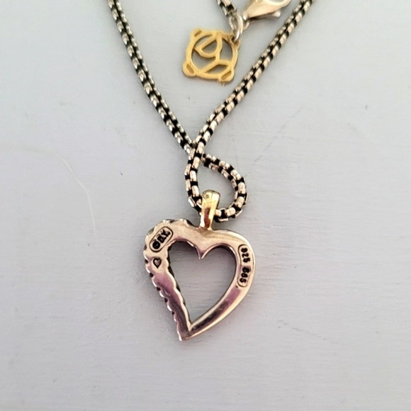 David Yurman Two-Tone Heart Pendant Necklace - Picture 3 of 8